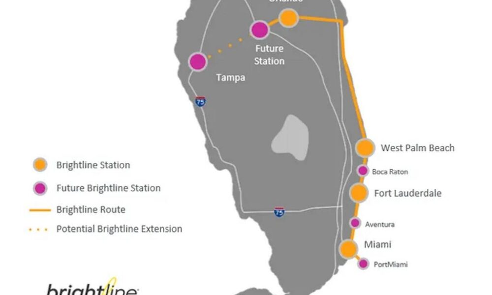 Tampa and Polk County are being considered as potential stops for Brightline
