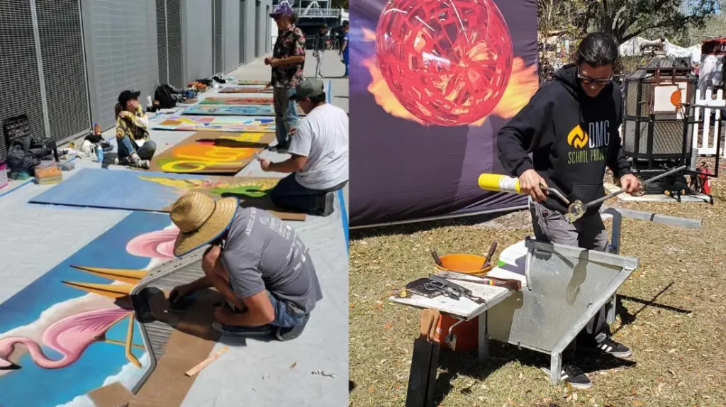 Vibrant chalk art at Gasparilla Festival of the Arts