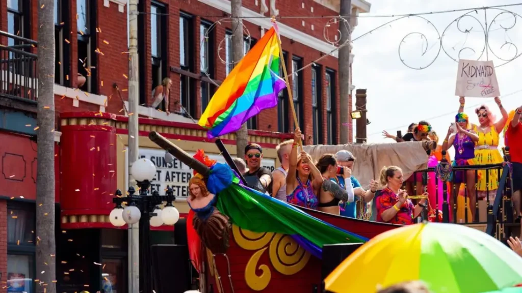 Colorful floats and performers at the Tampa Pride Diversity Parade