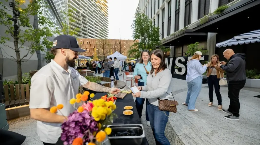 Water Street Tampa event with people enjoying food and live music