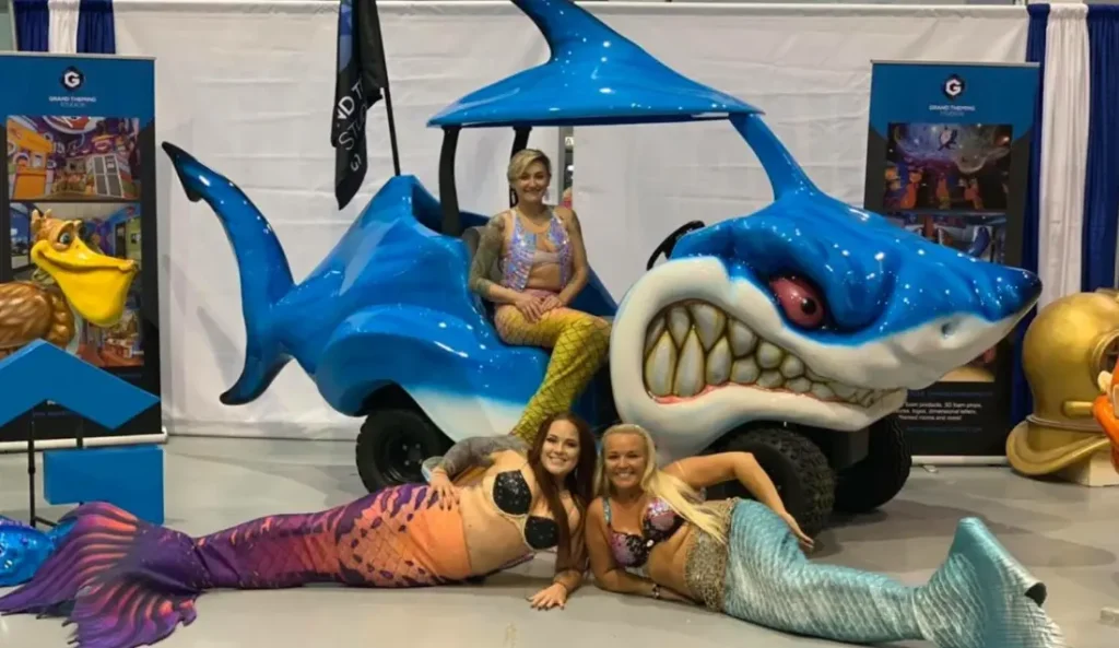 27-foot shark slide at SharkCon 2025