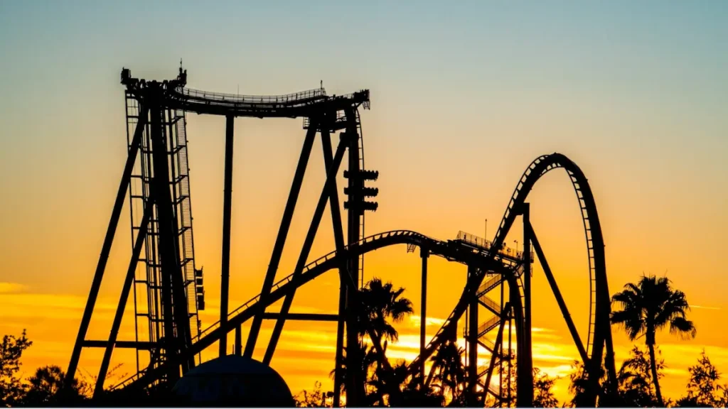 Drone light show lighting up the night sky at Busch Gardens Summer Nights