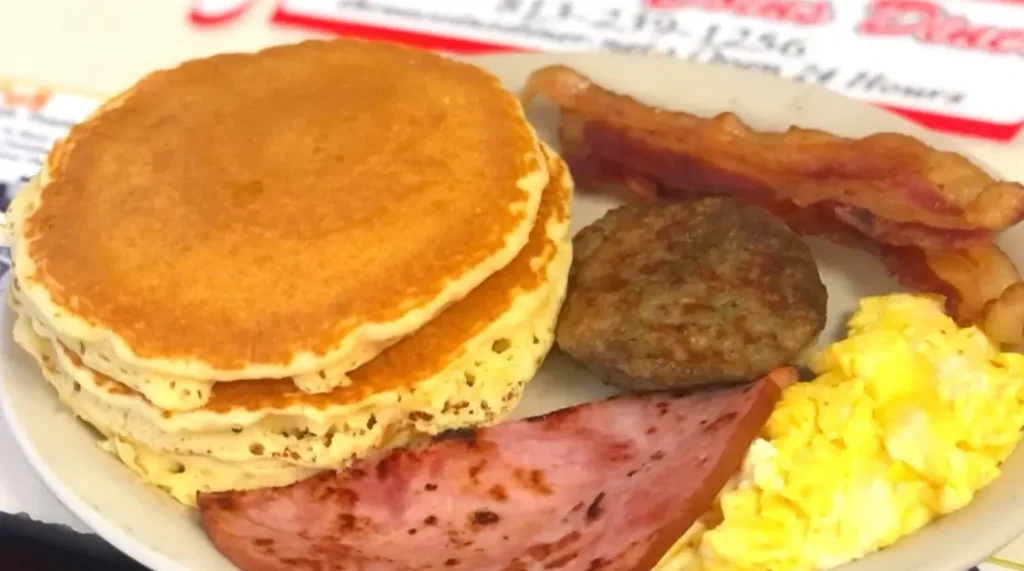 Stack of buttermilk pancakes at Tampa’s Three Coins Diner
