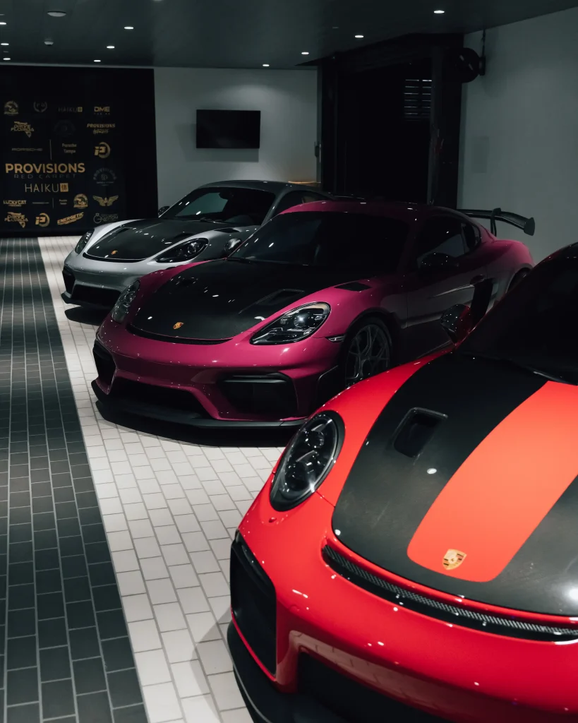 Exotic cars at Motor Enclave Tampa during Provisions event