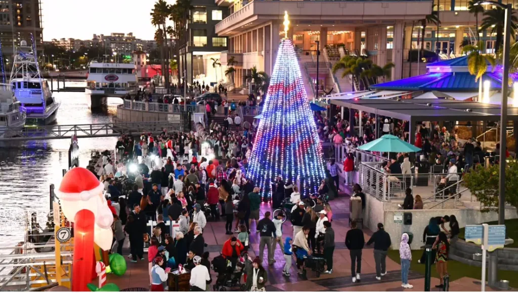 Tampa holiday lighted boat parade on the Hillsborough River