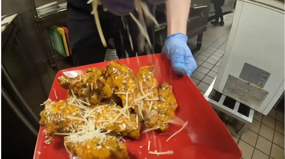 Baked wings at Tampa Pizza Company, not fried