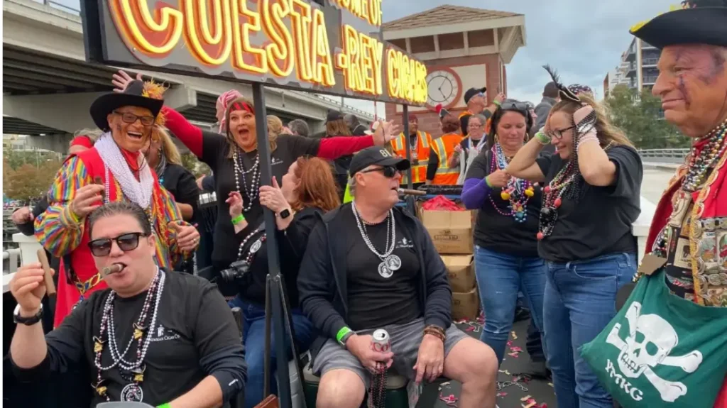 Children’s Gasparilla parade with families celebrating in Tampa