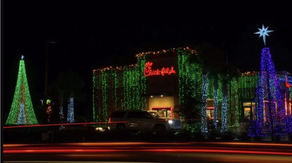 Santa Claus visiting Chick-fil-A Waters Ave Tampa