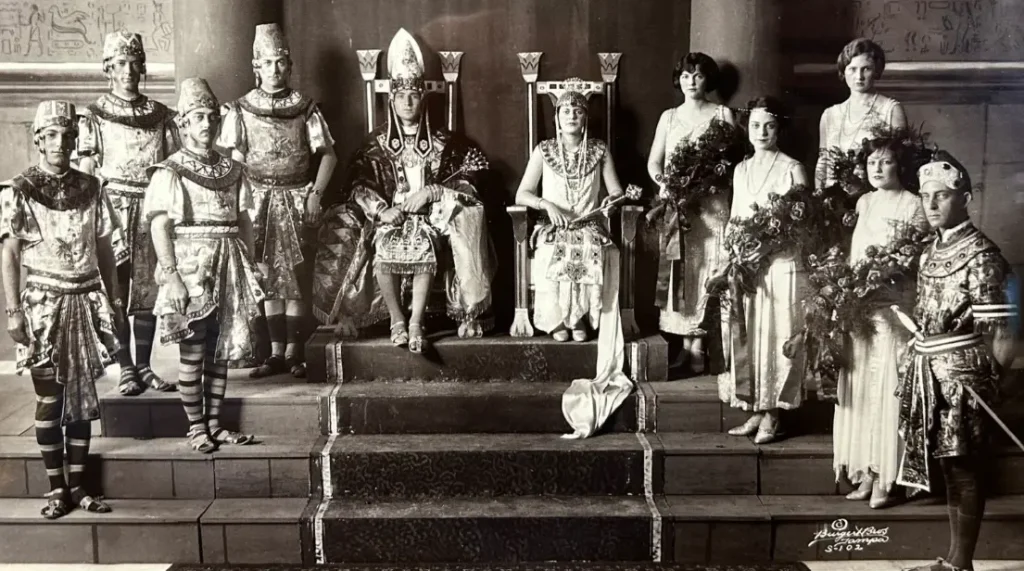 Egyptian royalty costumes inspired by Gasparilla at the Henry B. Plant Museum