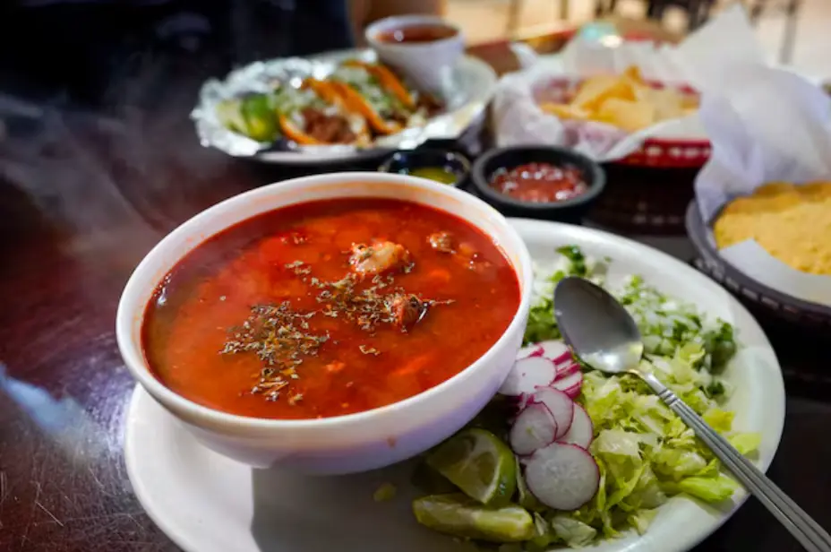 Pozole traditional Mexican stew served at El Maguey in Tampa Bay
