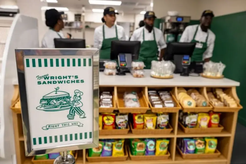 Wright’s Gourmet House menu with sandwiches, salads, and desserts